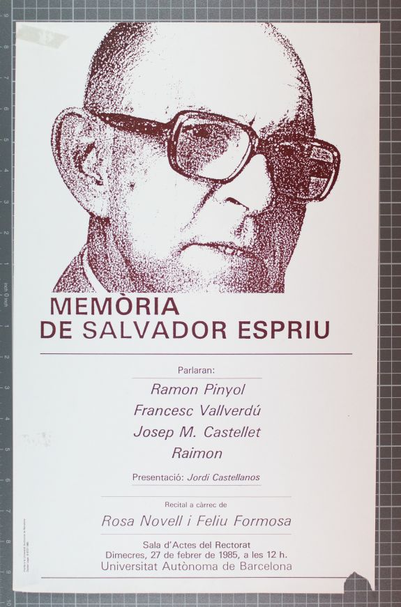 Amplía la imagen Memoria de Salvador Espriu