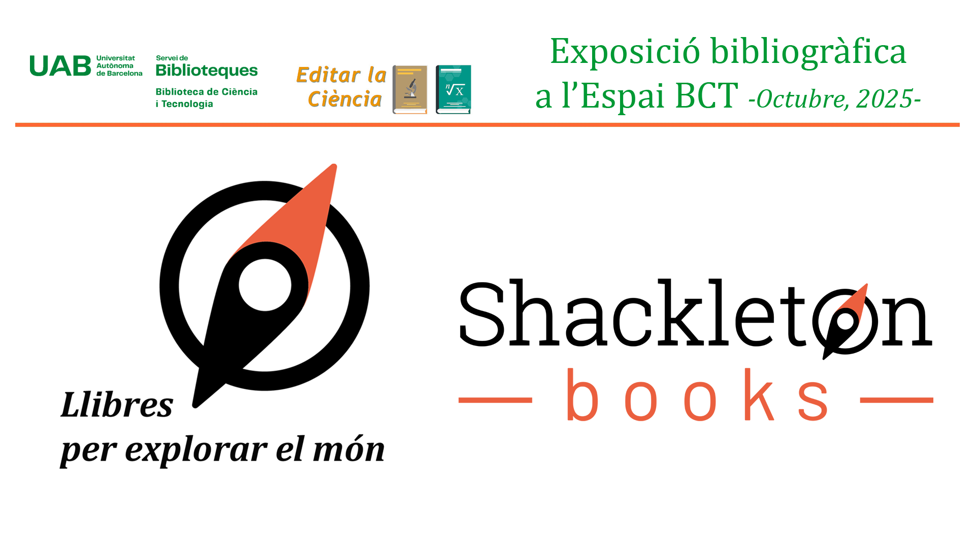 Cartel donde pone Libros para explorar el mundo Shackleton books