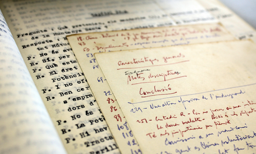 Documentos y anotaciones de Jordi Arbonès