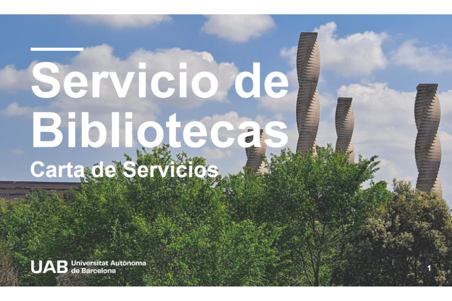 Portada de la Carta de Servicios de las Bibliotecas UAB