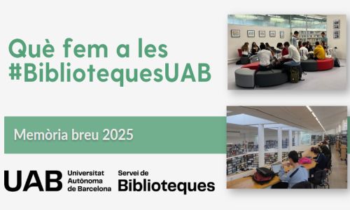Portada de la publicación Què fem 2025 del Servicio de Bibliotecas UAB