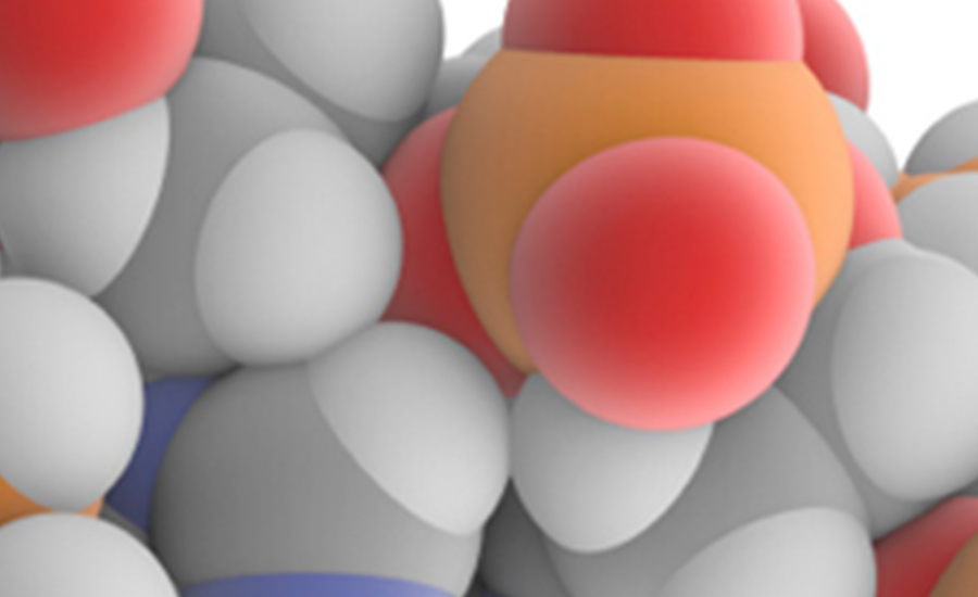 Agrupaciones de esferas de distintos colores que simulan ser átomos