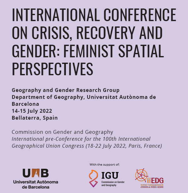 Conferencia internacional sobre crisis, recuperación y género: Perspectivas espaciales feministas