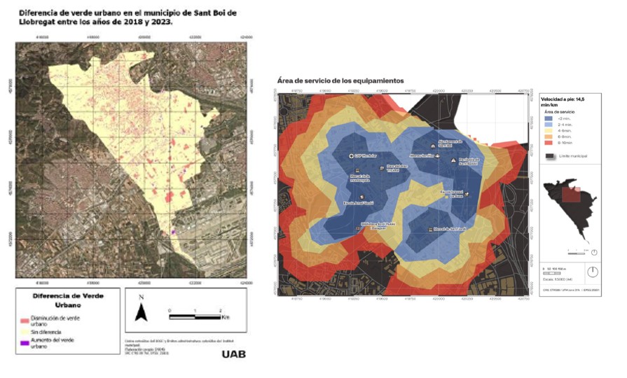 Ejemplos de resultados de operaciones de análisis espacial