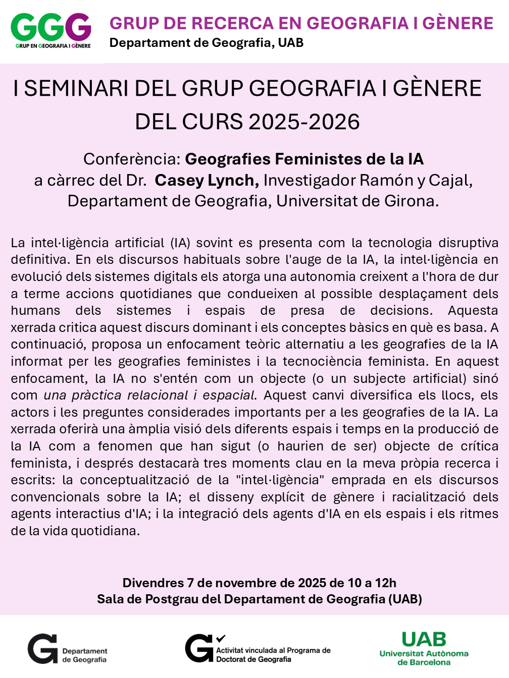 I Seminari Gènere 25-26