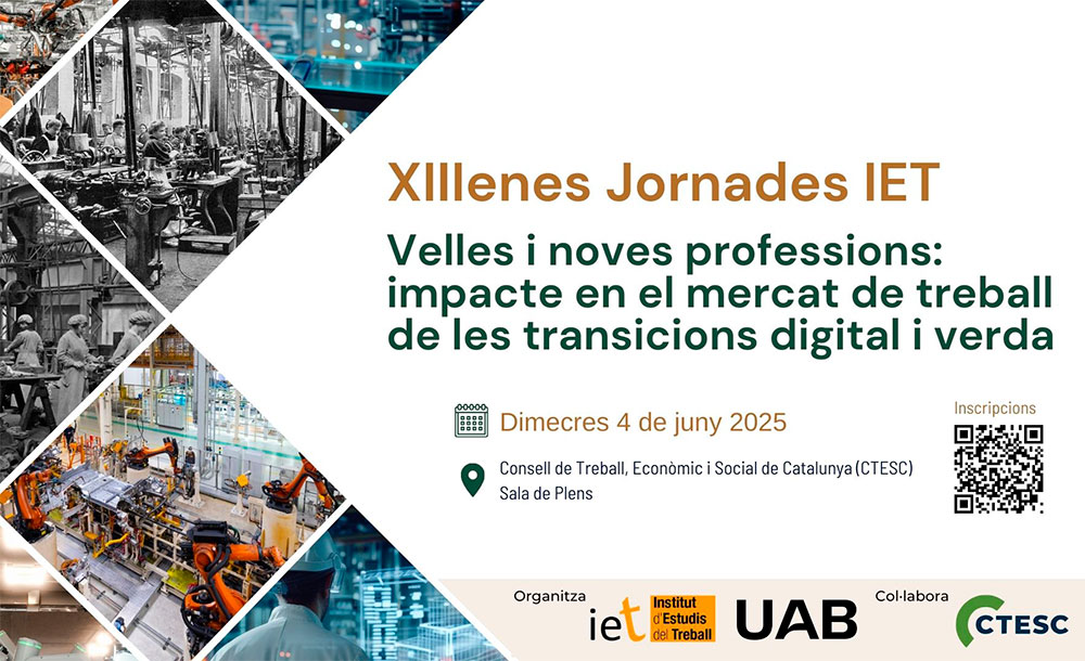 XIII Jornades IET: velles i noves professions davant les transicions digital i verda