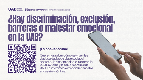 Cartel de la Encuesta de Igualdad y Diversidad en la UAB