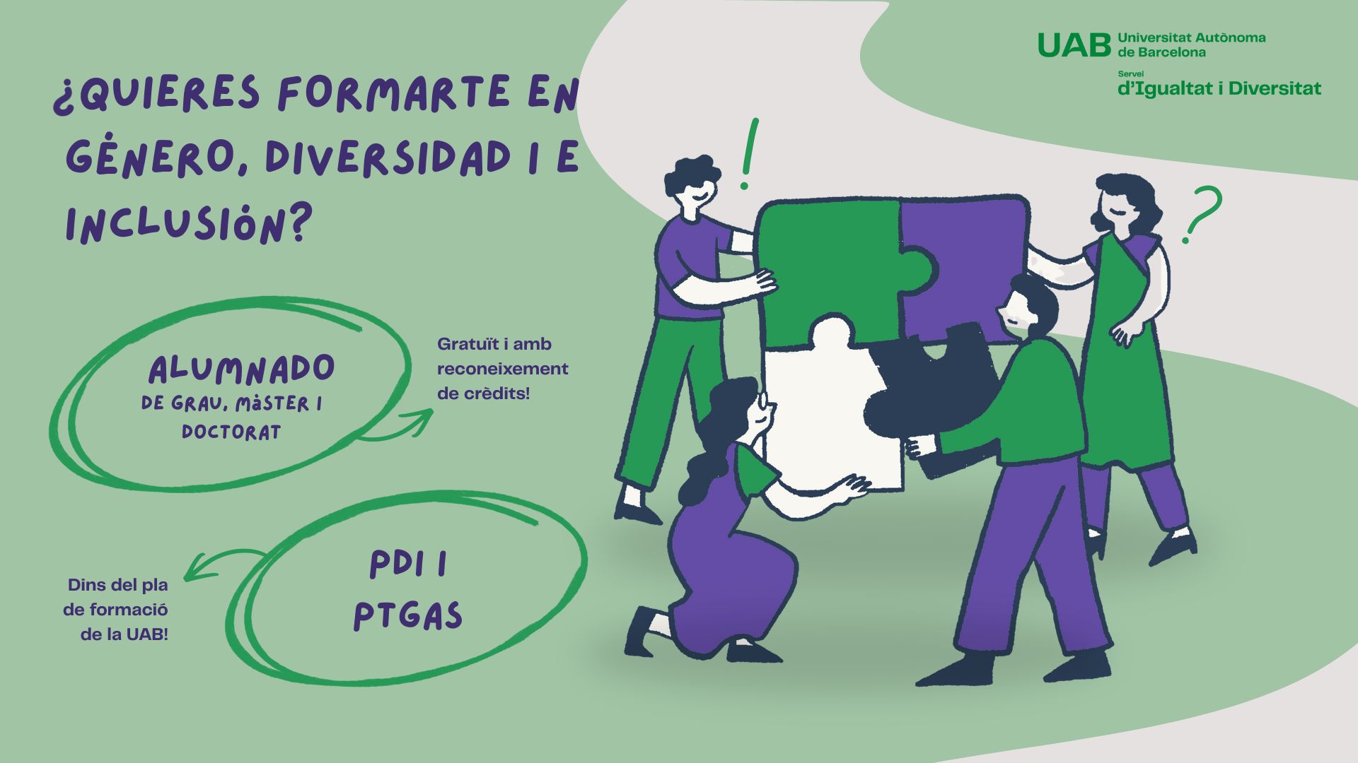 Apunta't a les formacions de gènere