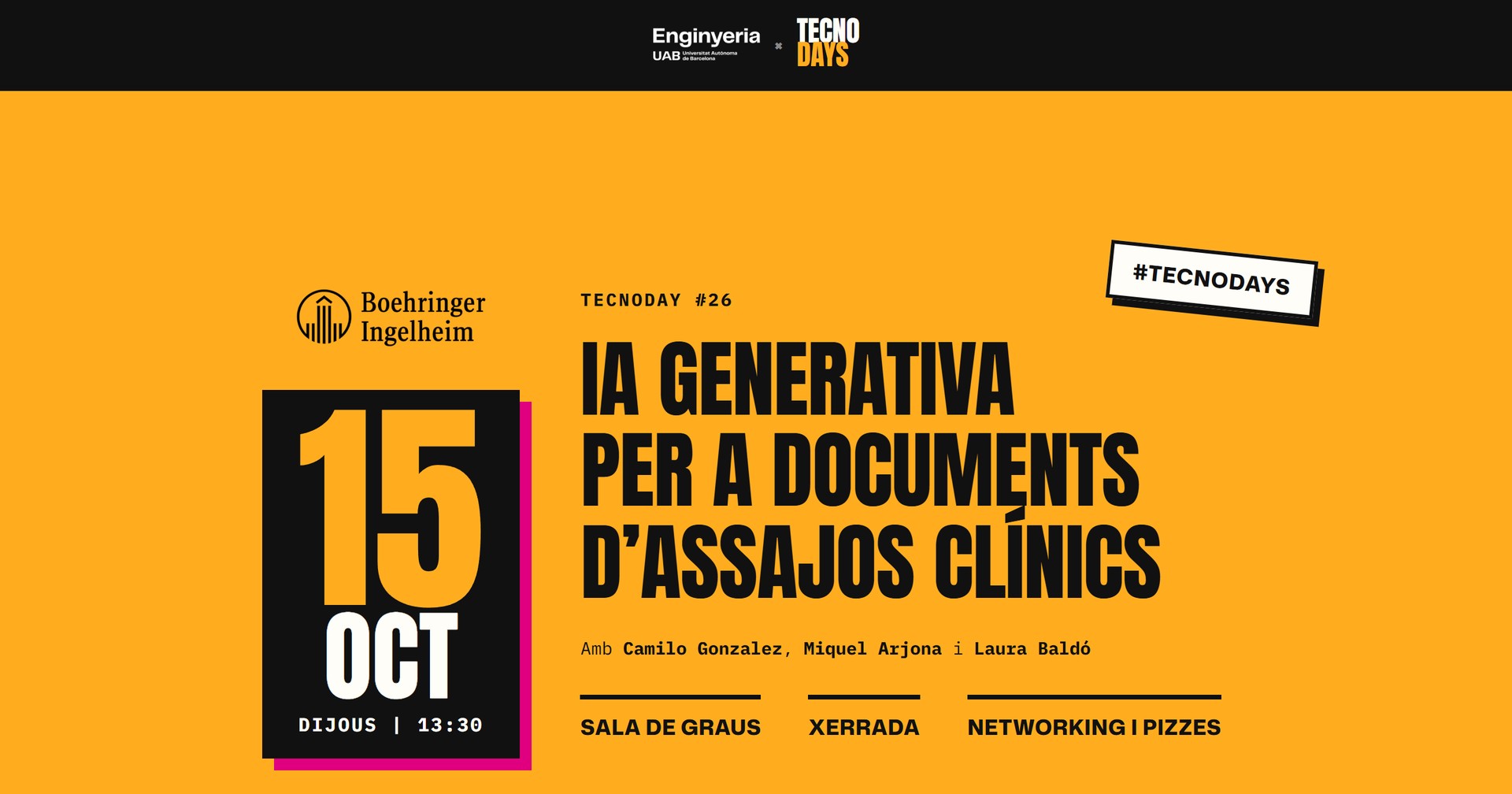 TecnoDay de Boehringer Ingelheim sobre IA generativa para documentos de ensayos clínicos, jueves 15 de octubre a las 13.30 h