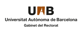 Logotip de la UAB a una sola línia a color amb acompanyament de 1r nivell
