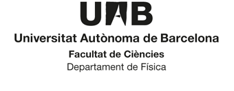 Logotip de la UAB a una sola línia a una tinta amb acompanyaments de 1r i 2n nivells