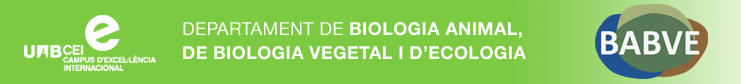 Capçalera web Departament Biologia Animal, Biologia Vegetal i Ecologia