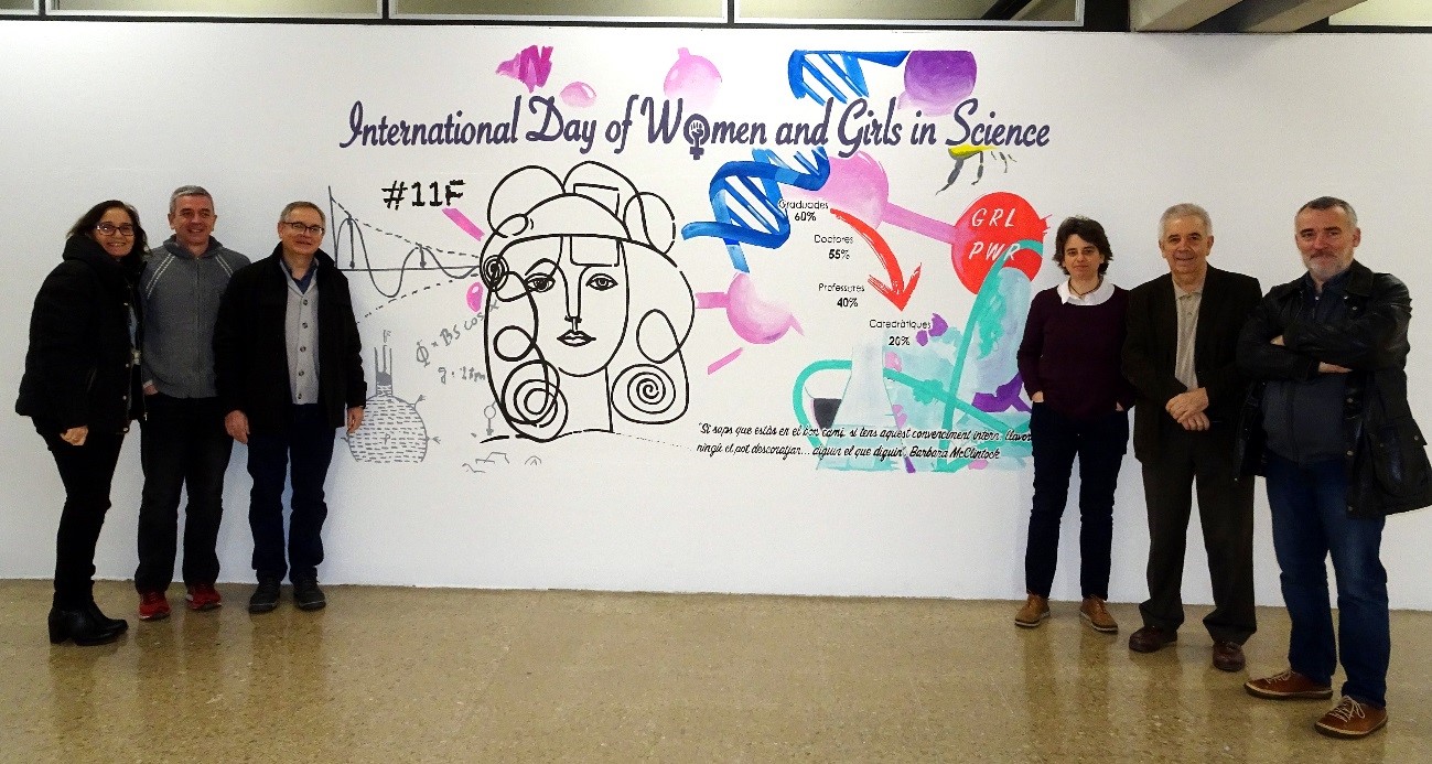 Mural dona i nena ciència