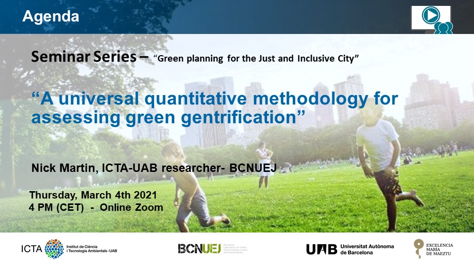 Seminar Nick Martin ICTA-UAB gentrification