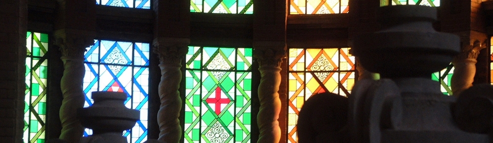 Detail of the stained glass of the Main Hall