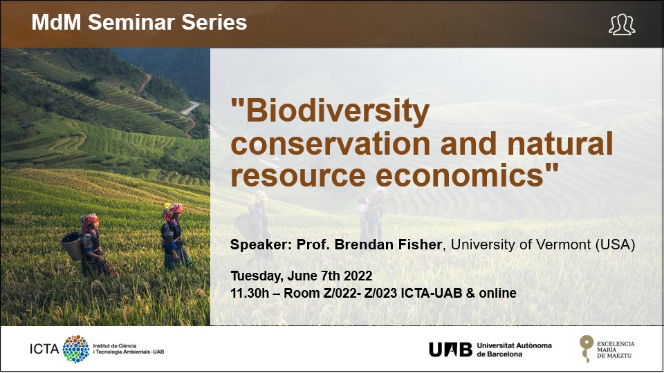 Brendan Fisher Seminar at ICTA-UAB