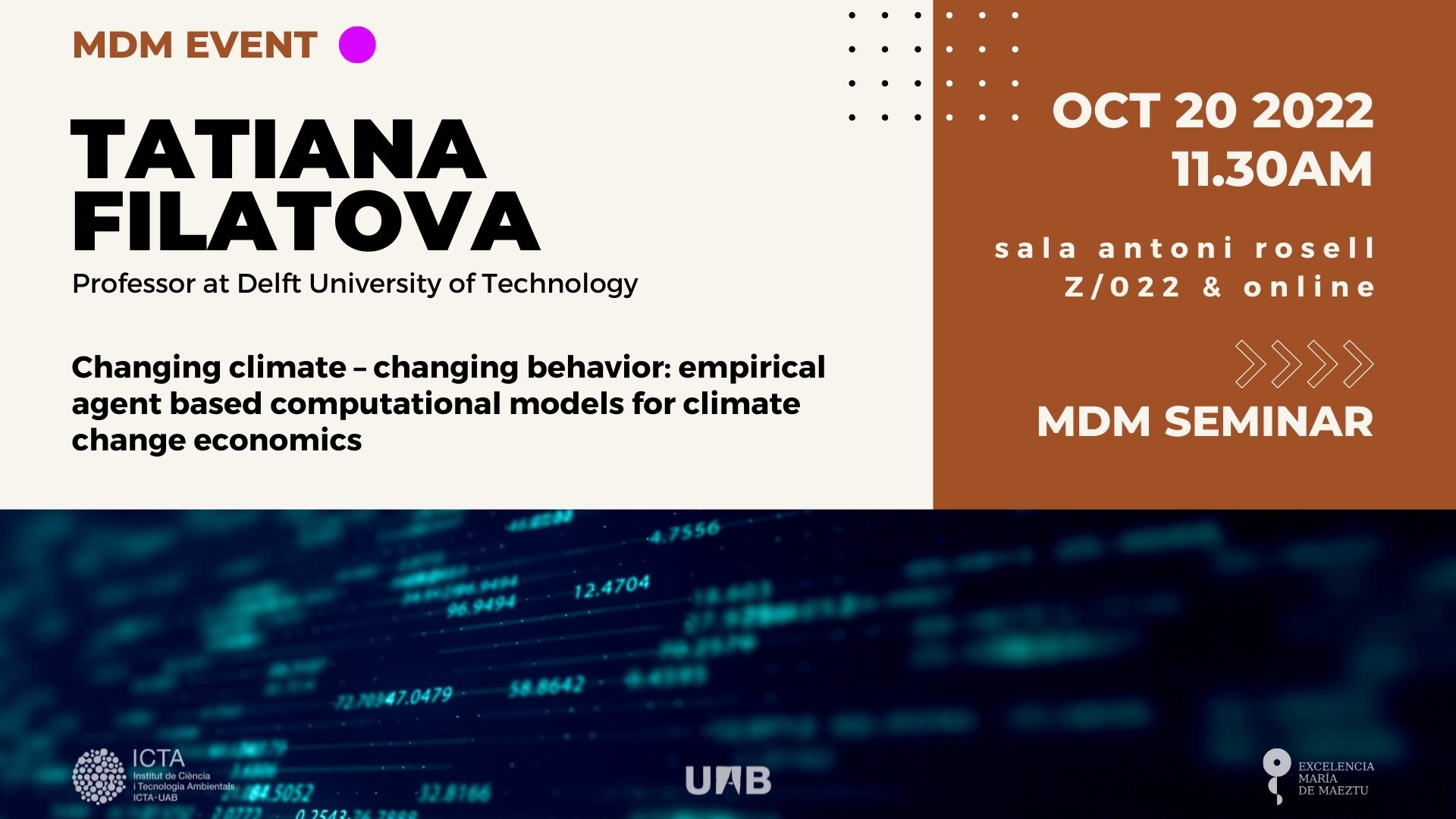 Mdm Seminar Tatiana Filatova ICTA-UAB