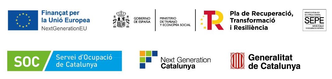 Logotips de les institucions vinculades al programa "Primera experiència professional"