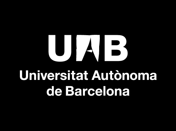 Logotip de la UAB en negatiu a dues línies