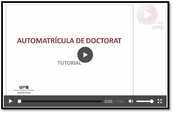 Vídeo tutorial sobre com fer la matrícula online