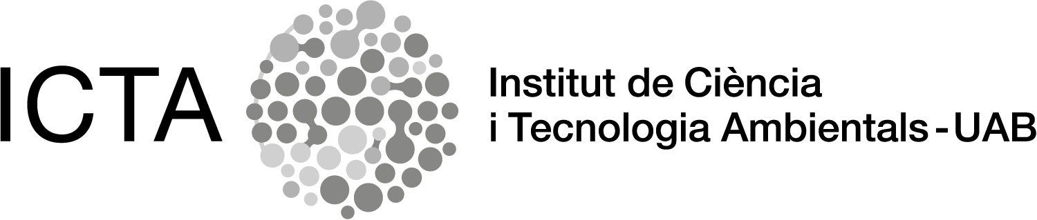 Logotip corporatiu ICTA a dues línies versió en b/n