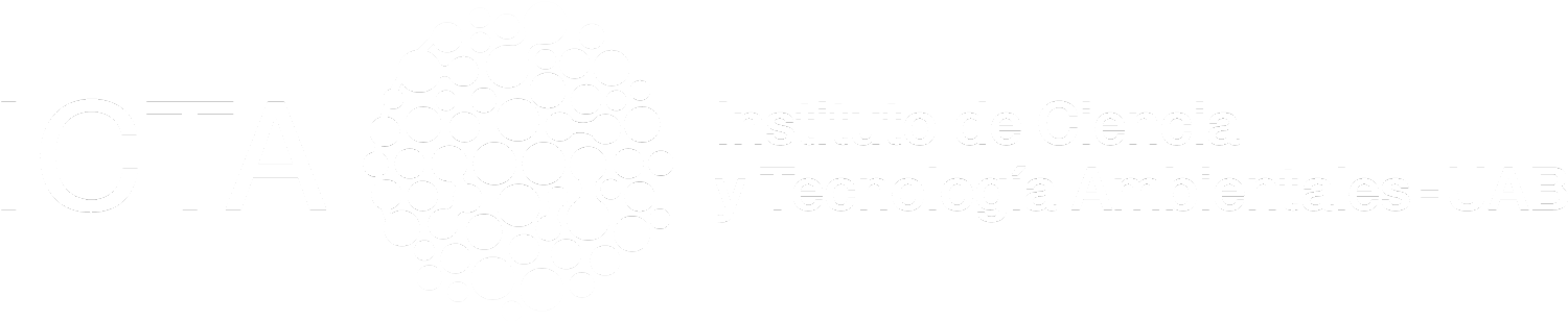 Logo corporatiu ICTA-UAB  a dues línies negatiu