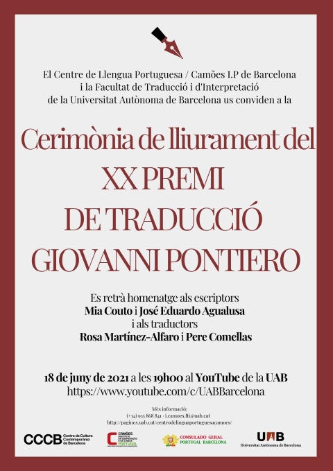 Cartell promocional del XX Premi Giovanni Pontiero