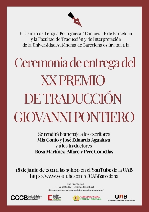 Cartel promocional del XX Premio Giovanni Pontiero