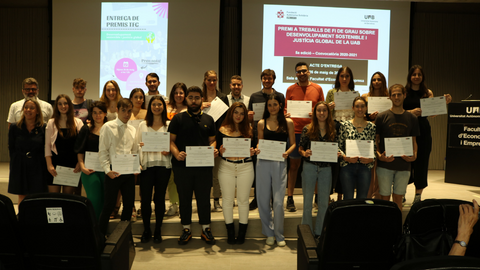 Imatge entrega de premis TFG 2022